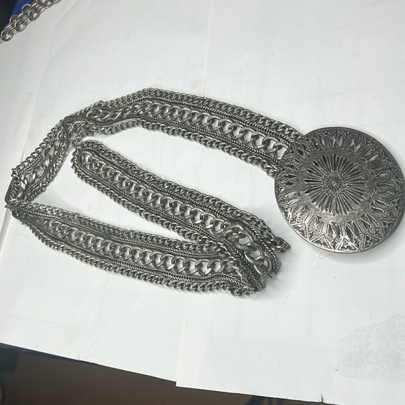 39” Dark Silver Metal Chain Adjustable Belt Necklace main image 5